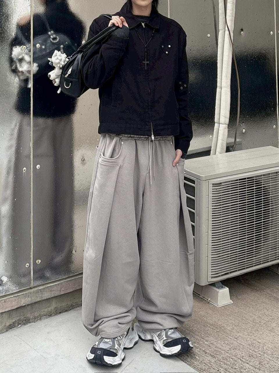 受注制【youll】rivet tuck wide pants (2color)