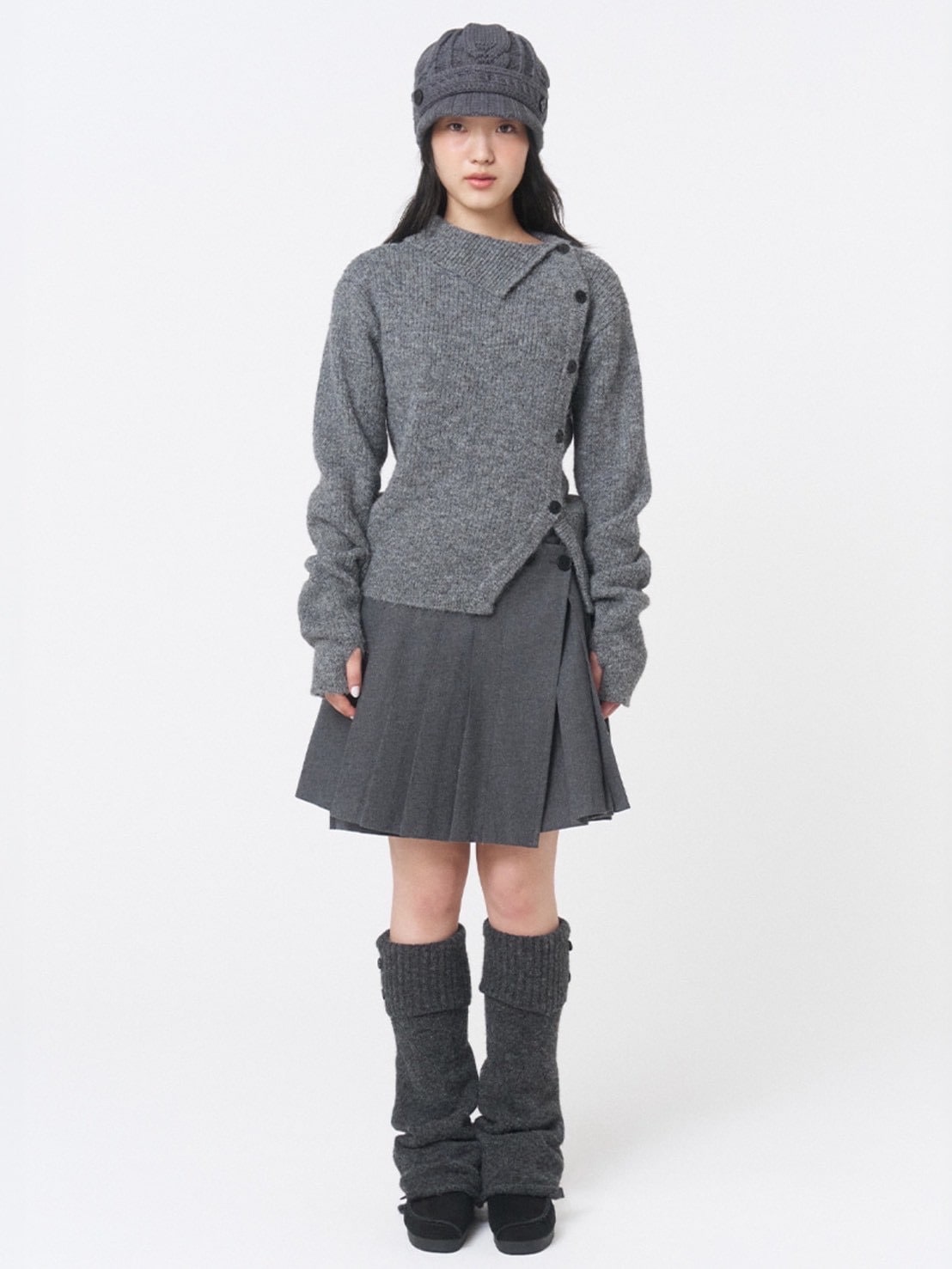 【Miseki seoul】Wabi origami pleats midi skirt