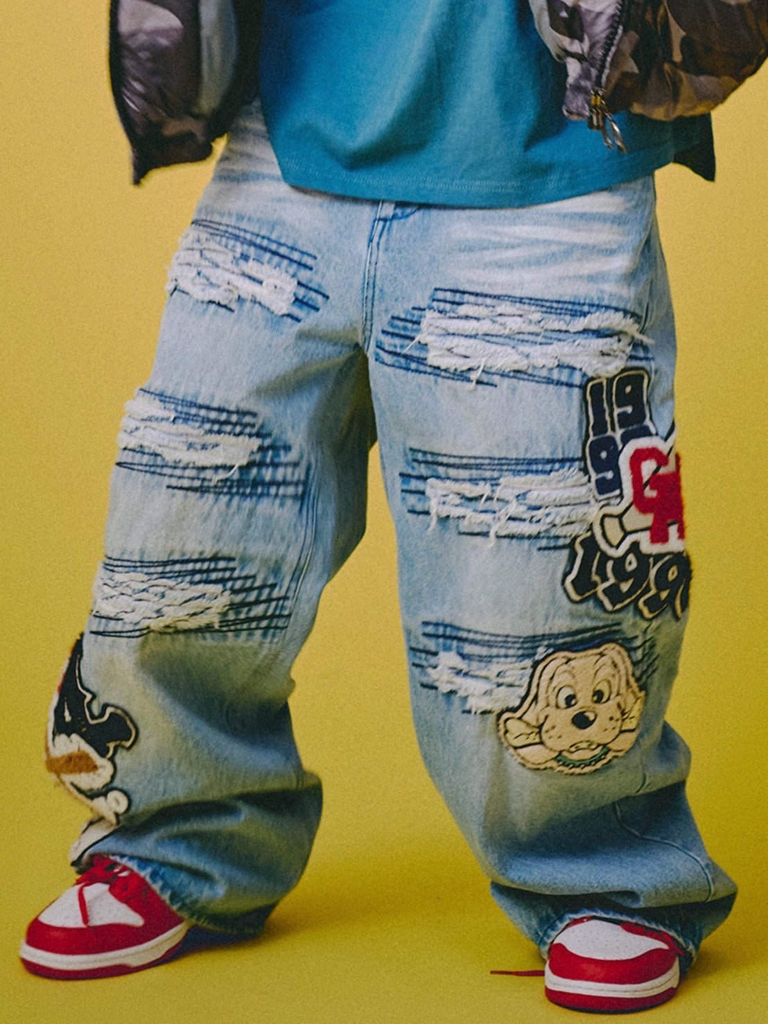 【GALFY】ワッペンだらけデニム