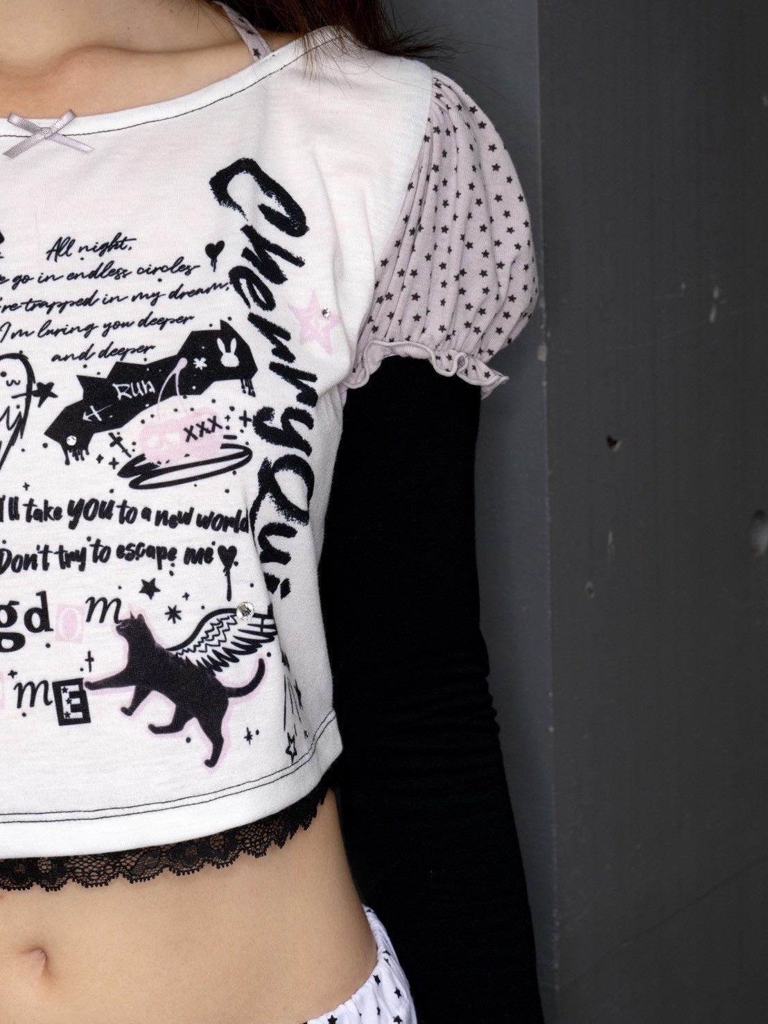 1/2 20:00発売【CHERRYQUIRI】graffy starry puffy sleeve