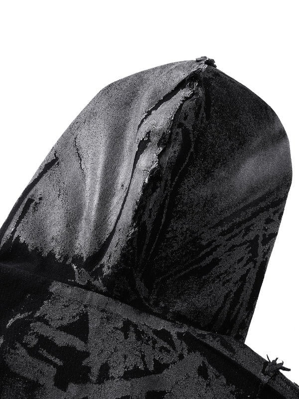 【The Boy Has No Patience】Double Saint Spray Hooded Jacket / 【ザボーイハズノーペーシェンス】スプレーグラフィックフードジップアップブルゾン