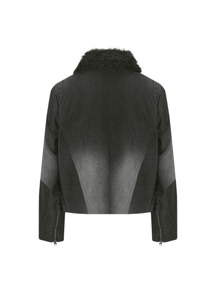 【SURGERY】Surgery fur trimming denim jacket