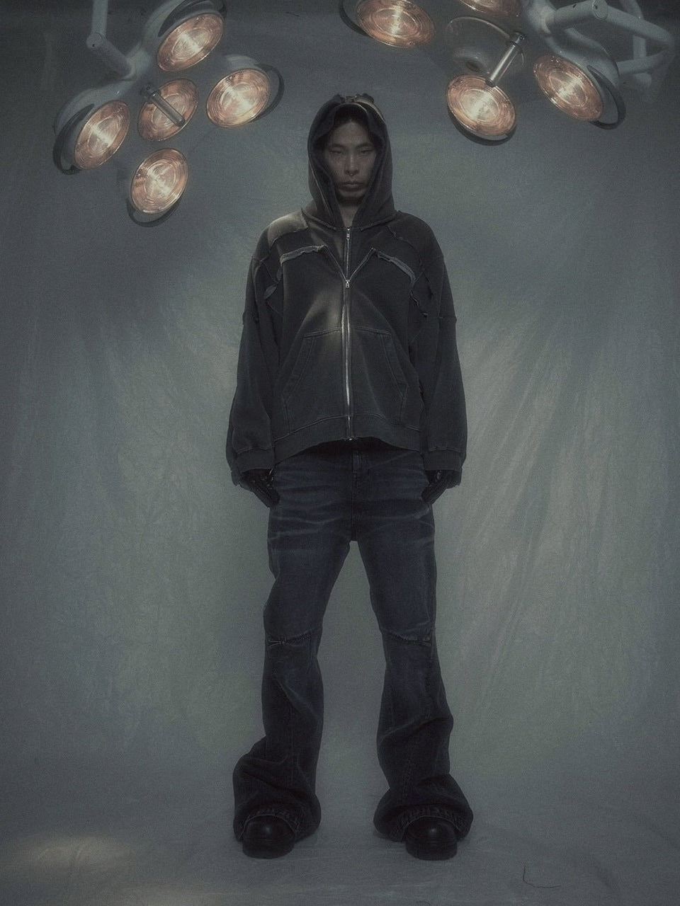 【SURGERY】surgery sutured boot-cut denim pants