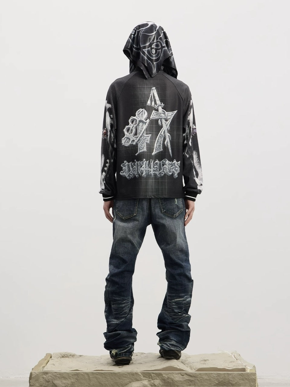 【DND4DES】Skeleton Note Headscarf /【ディーエヌディーフォーデス】グラフィックデザインスカーフ