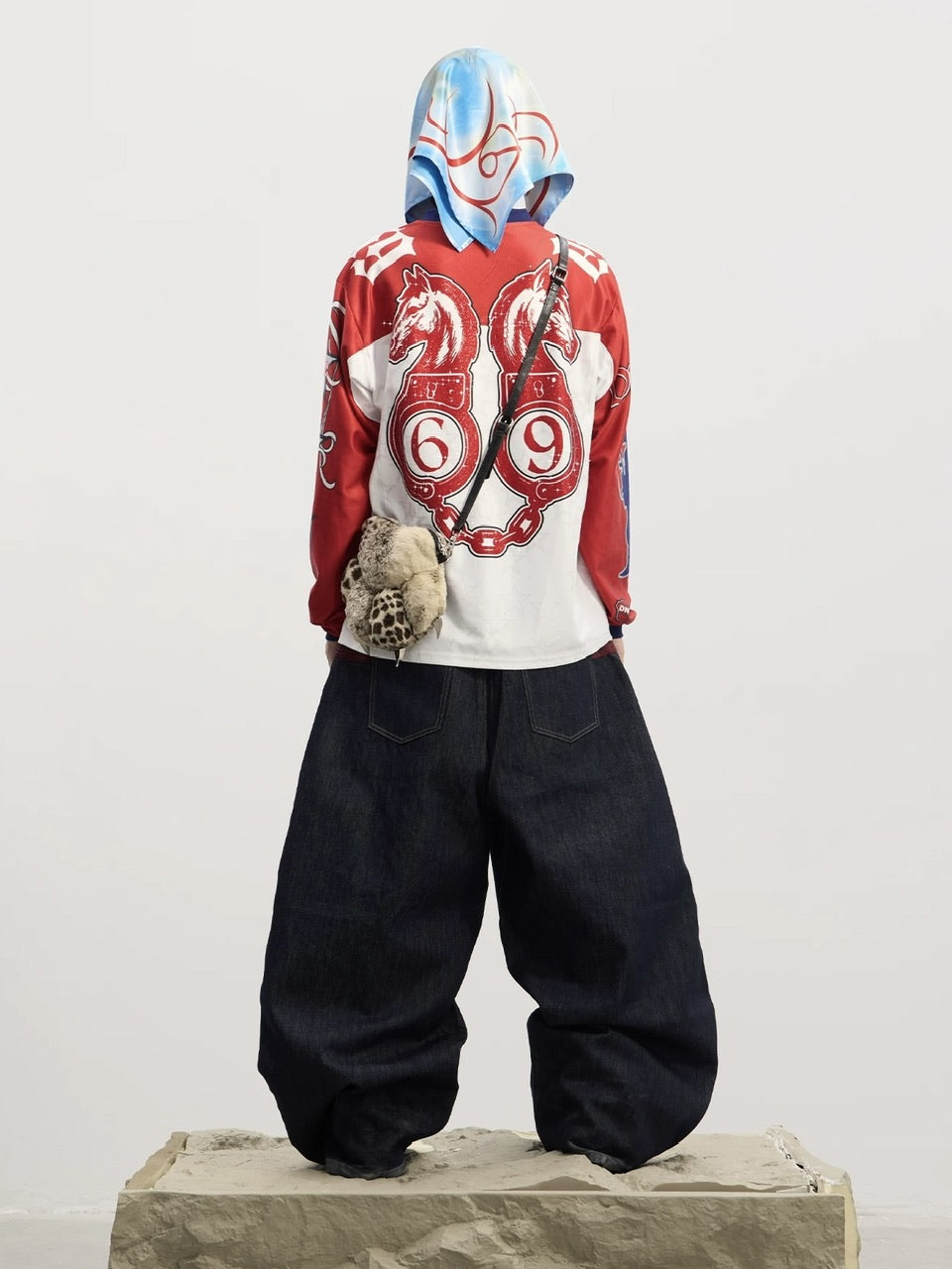 【DND4DES】The Virgin'S Thorn-Crowned Headscarf /【ディーエヌディーフォーデス】グラフィックデザインスカーフ