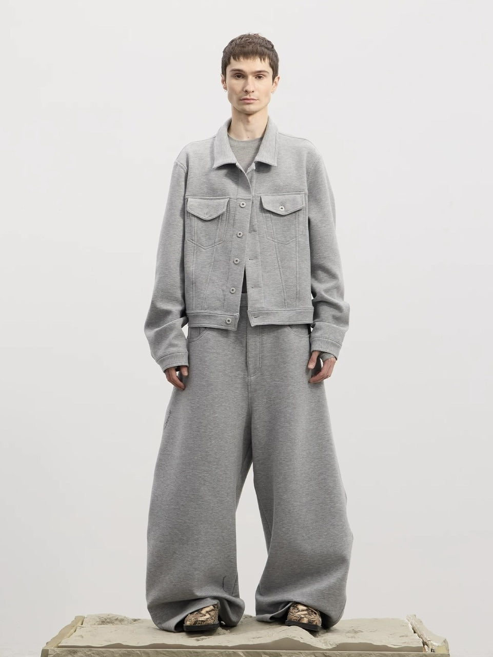 【DND4DES】Wool Knitted Jacket /【ディーエヌディーフォーデス】シンプルポケットカラージャケット