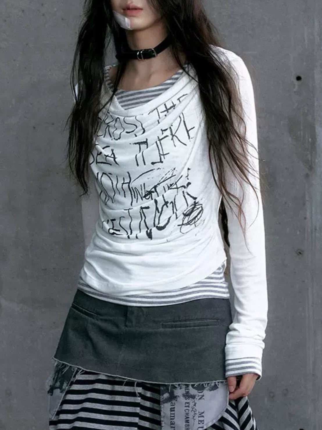 【Cest Nous】Border Patchwork T-Shirt