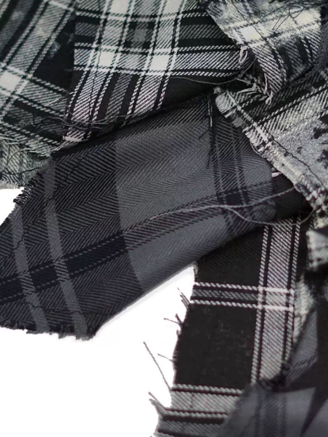 【Cest Nous】Star-Patterned Plaid Asymmetrical Skirt