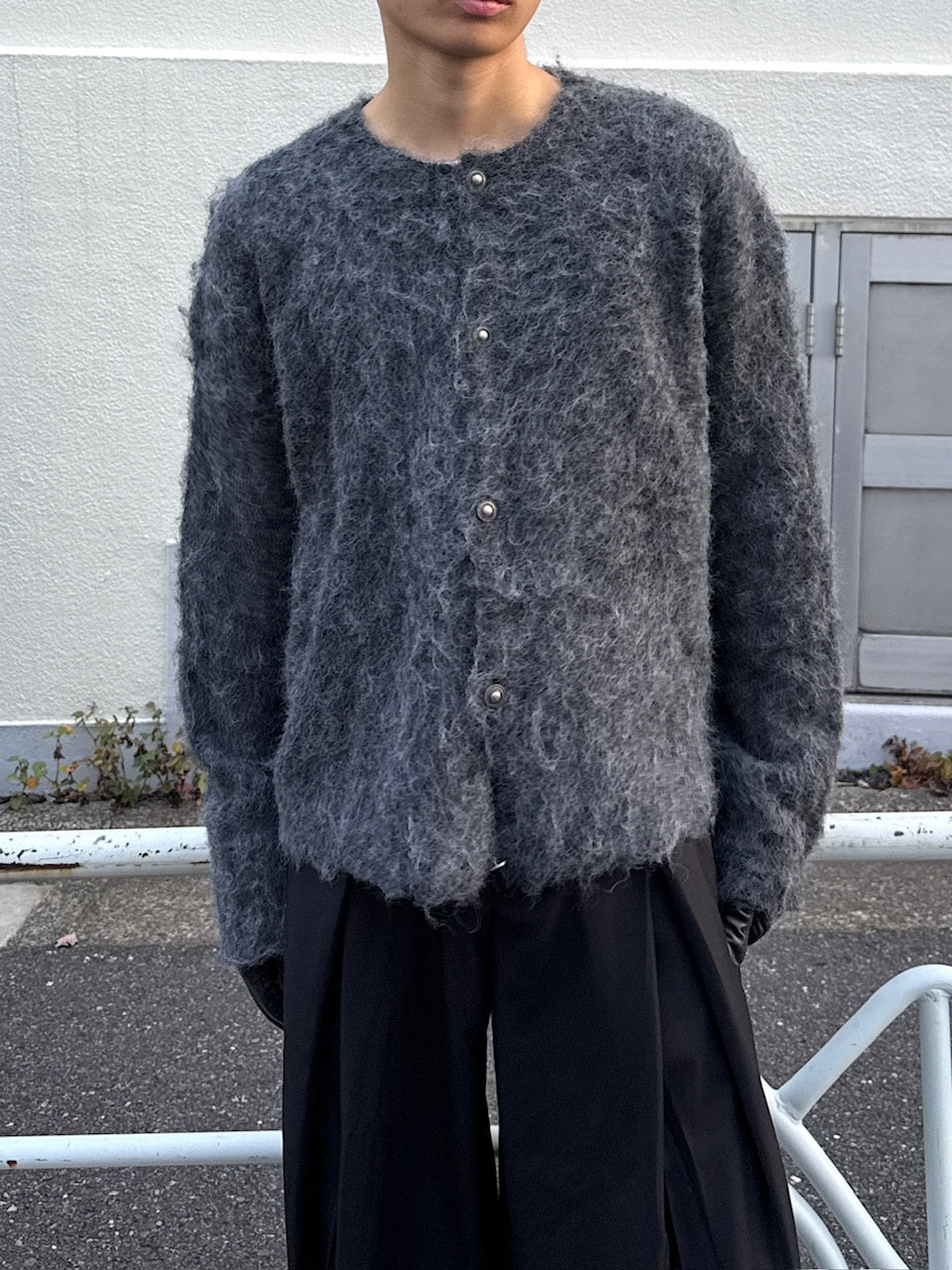 東京店WEB限定受注制【Chikashitsu +】shaggy knit cardigan / 【チカシツプラス】シャギーニットカーディガン (2color)