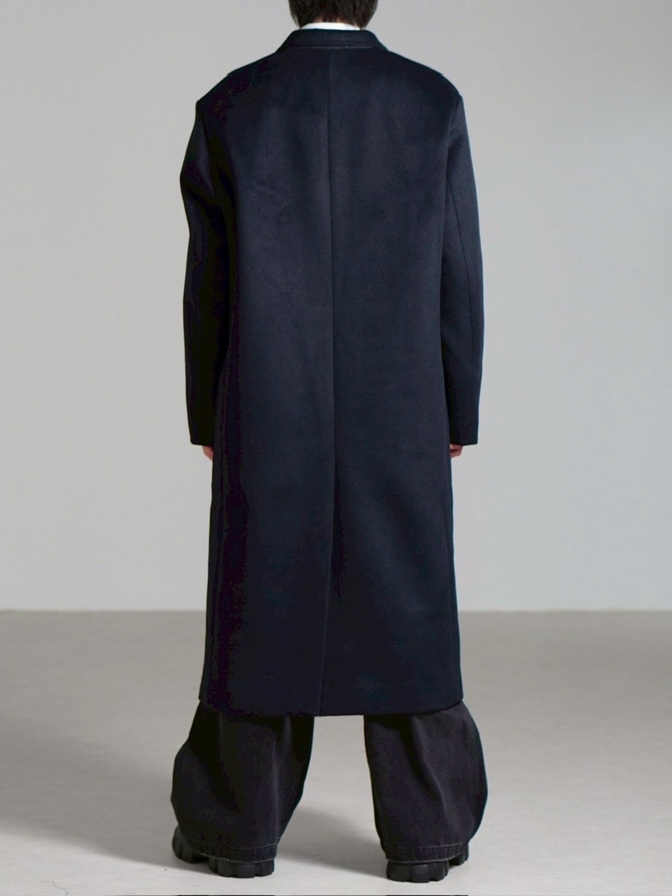 受注制【Chikashitsu +】overfit cashmere blend double long coat / 【チカシツプラス】オーバーフィットカシミヤブレンドダブルロングコート (3color)