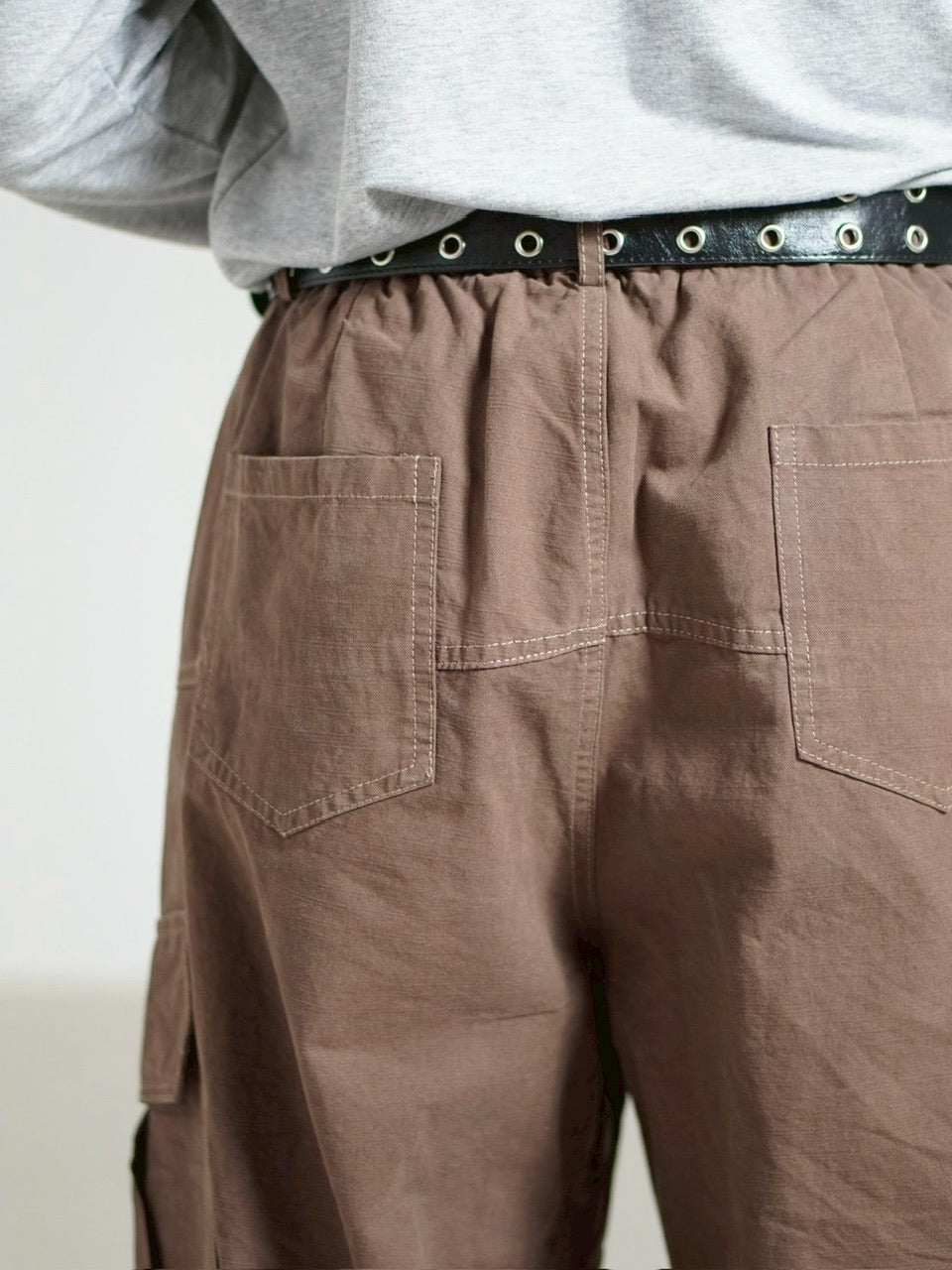 受注制【Chikashitsu +】rib cotton curve cargo pants / 【チカシツプラス】リブコットンカーブカーゴパンツ (3color)