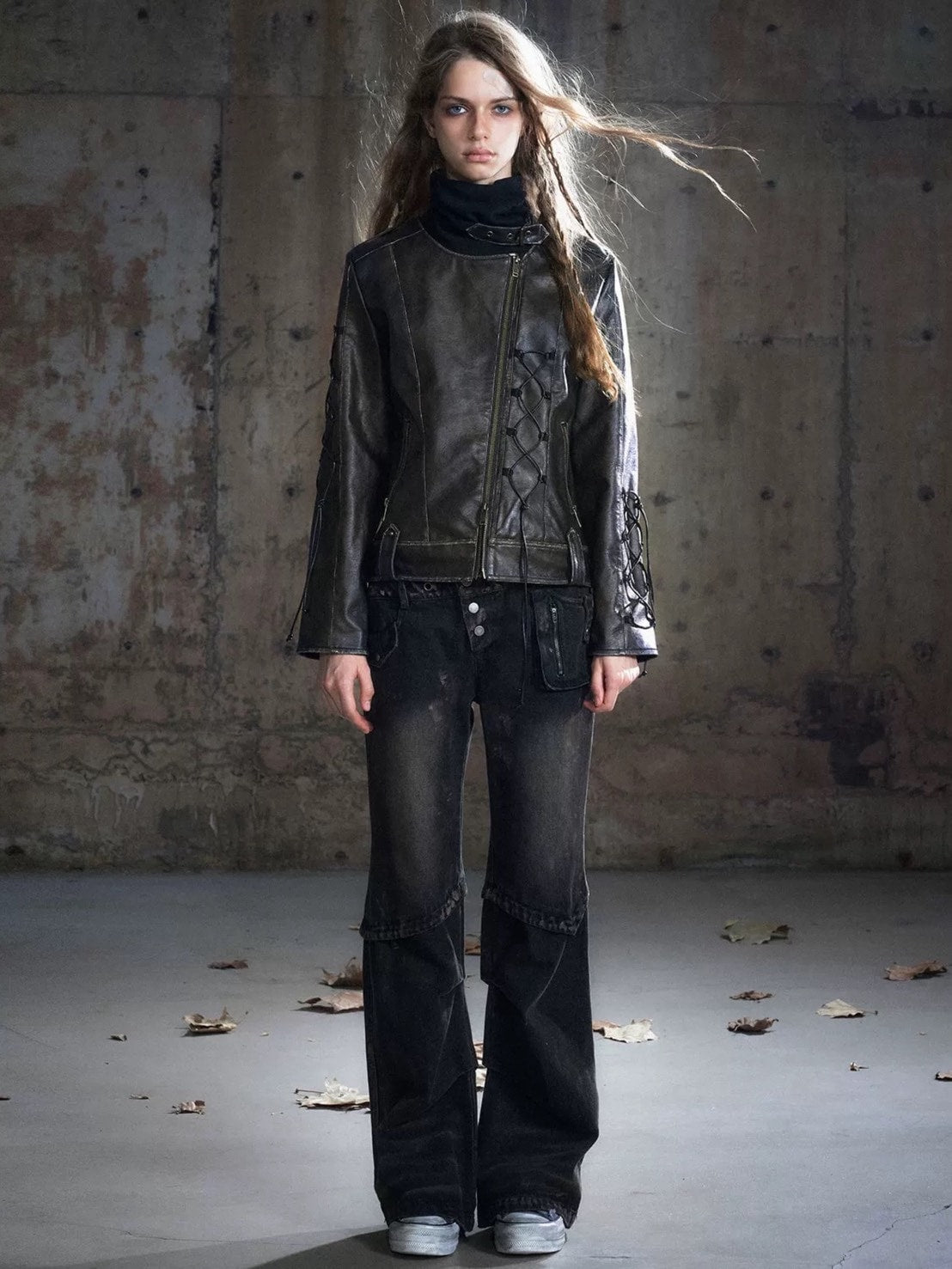 【Cest Nous】Dirty Wash Double Waist Jeans / 【セヌー】ダーティーウォッシュダブルウエストデニムパンツ"