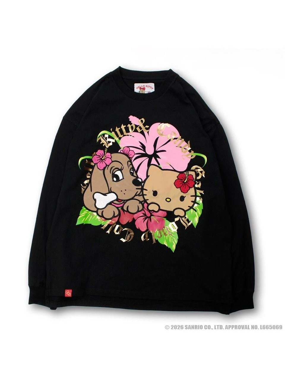 【GALFY×KITTY】キティアロハTee / 【ガルフィー×キティー】プリント長袖Tシャツ