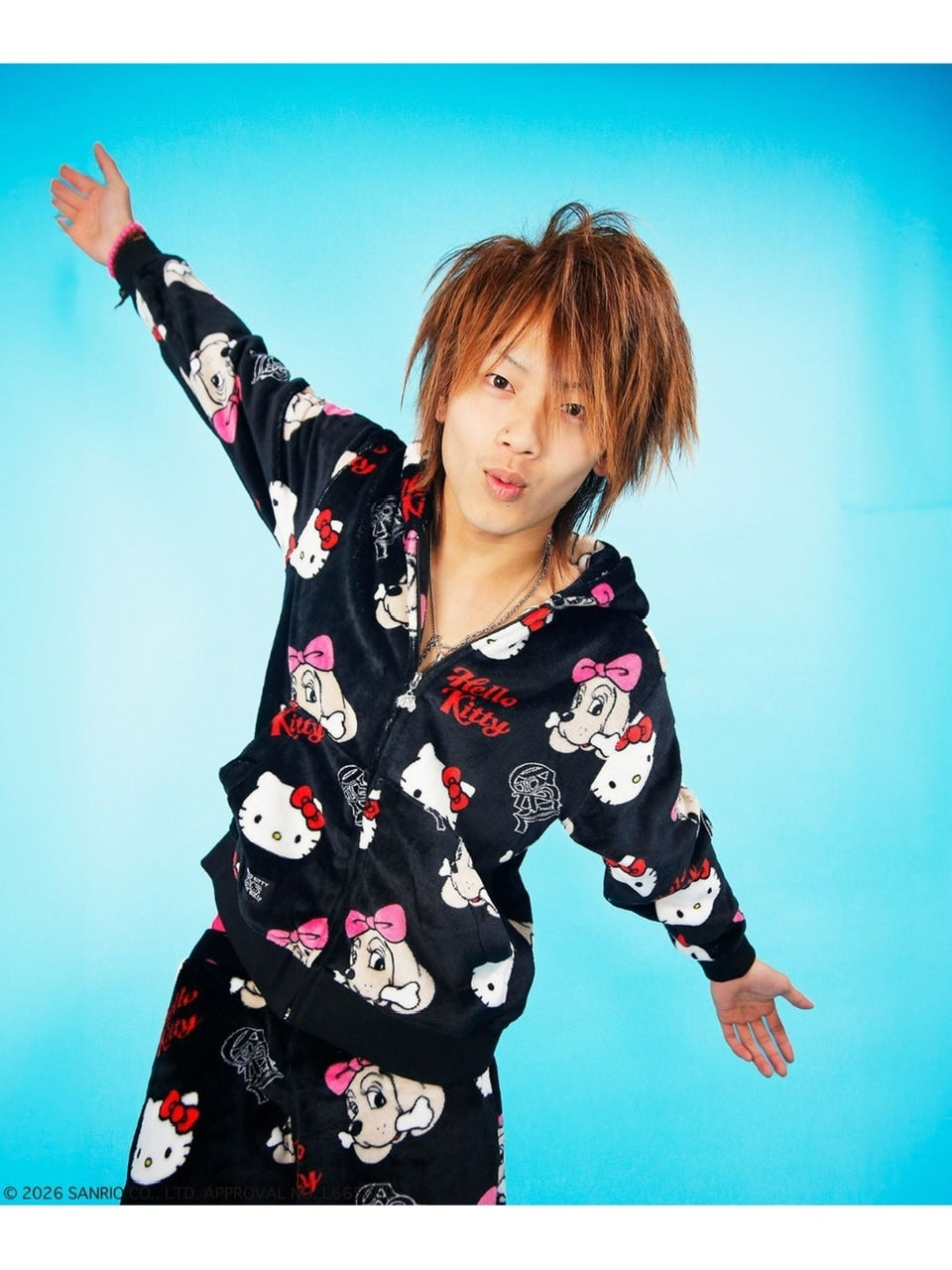 【GALFY×KITTY】ラブリーふわもこ3ピースSET UP / 【ガルフィー×キティー】総柄猫耳３ピースセットアップ