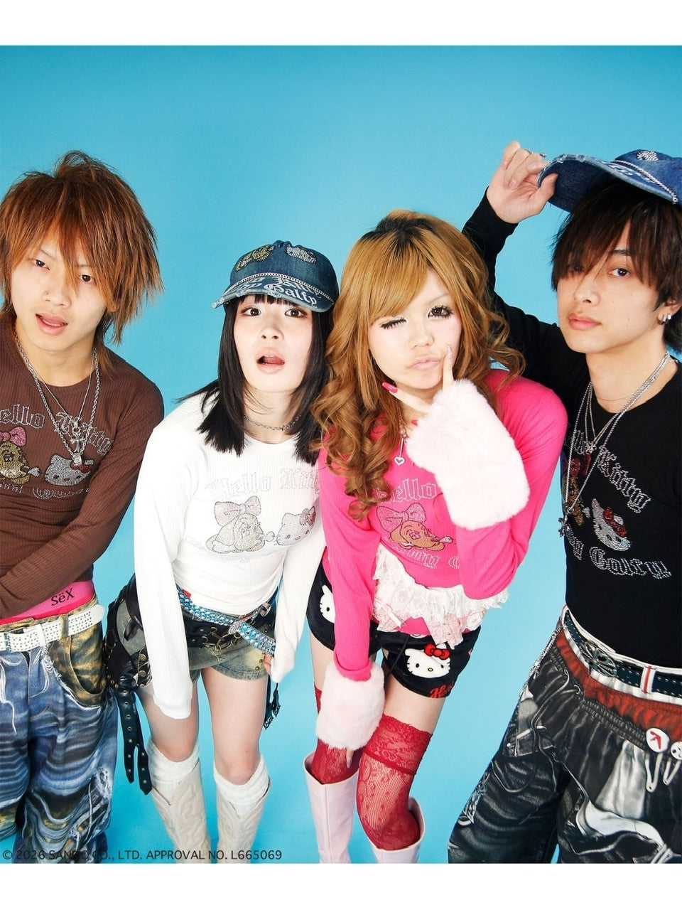 【GALFY×KITTY】キラキラキティガルTee / 【ガルフィー×キティー】ラインストーンシースルー長袖Tシャツ