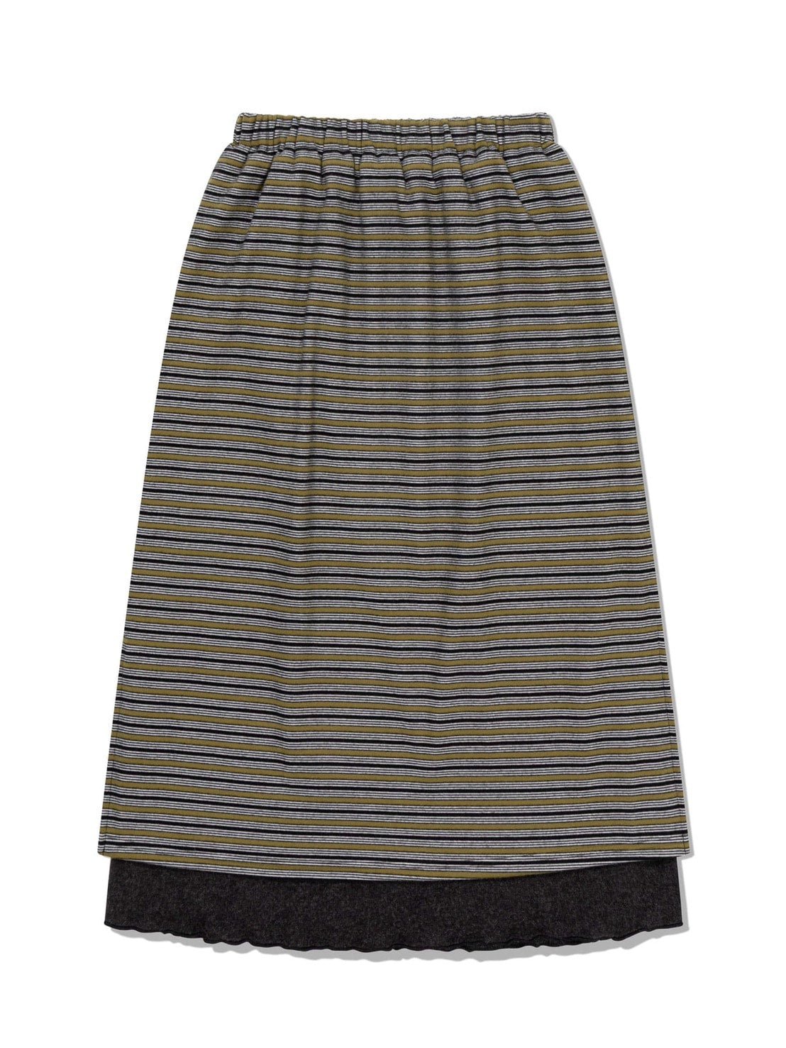 12/21 20:00 発売【Uglyshadow】STRIPED LAYERED SKIRT