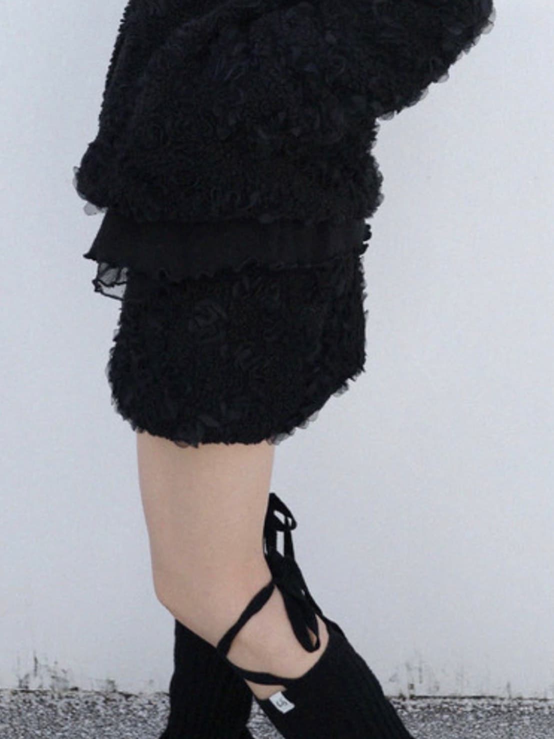 12/21 20:00 発売【Uglyshadow】LACE LONG KNIT WARMER