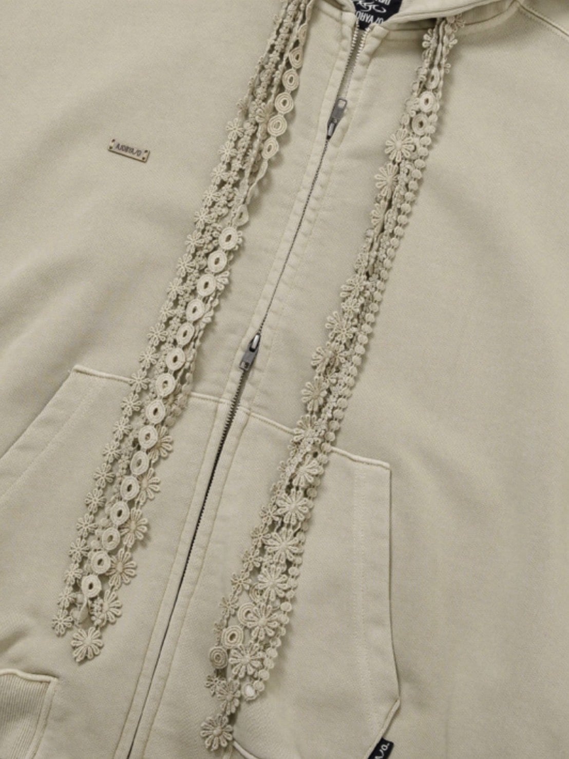 着画、物撮りまだ【AJOBYAJO】Laced Multi-Drawstring Zip-Up Hoodie