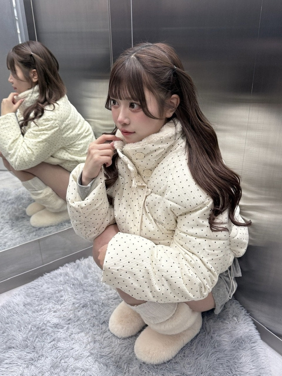 受注制【nmtc +】dot pattern blouson 【エヌエムティーシープラス】ドット柄ブルゾン