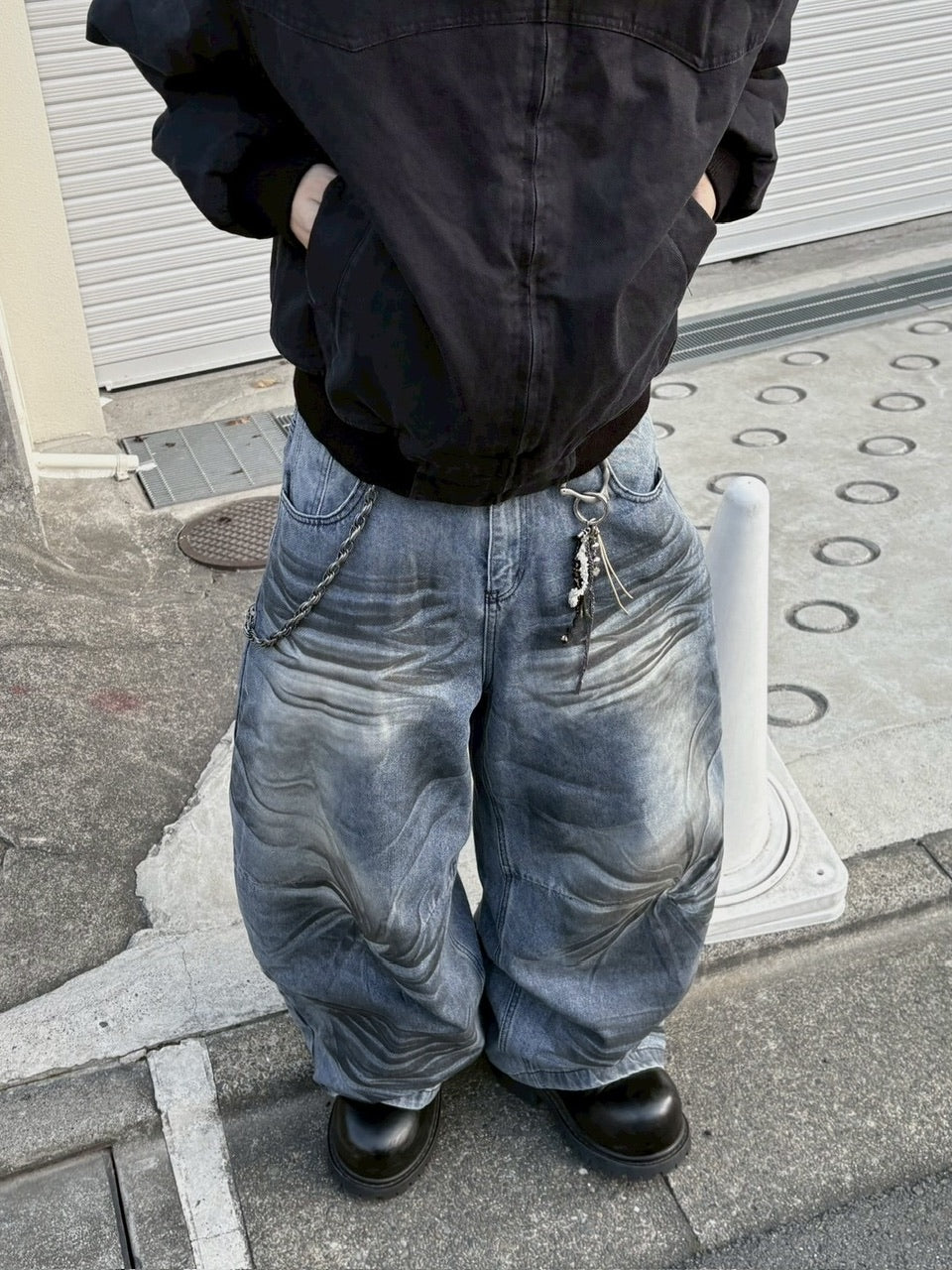 国際配送【youll】dirty wash baggy denim pants