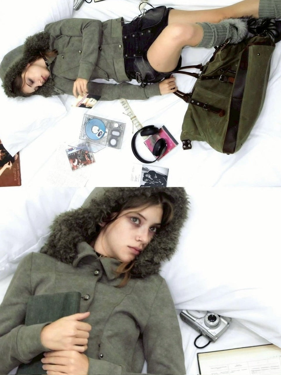 【Cest Nous】Fur-hooded button jacket / 【セヌー】ファーフードボタンジャケット