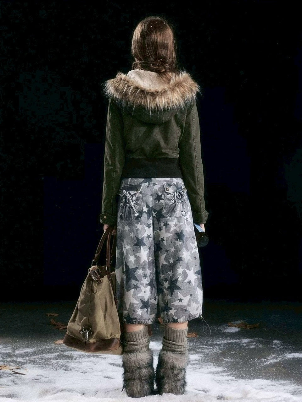 【Cest Nous】Military green washed jacket / 【セヌー】ファーフードミリタリージャケット