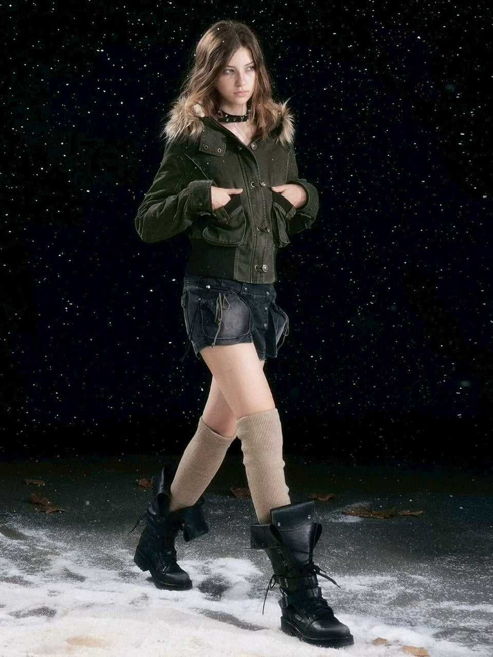 【Cest Nous】Bloom-style denim shorts / 【セヌー】レースアップリベットショートデニムパンツ