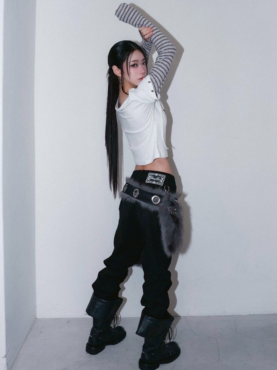 1/2 20:00発売【CHERRYQUIRI】punky bow layered tee