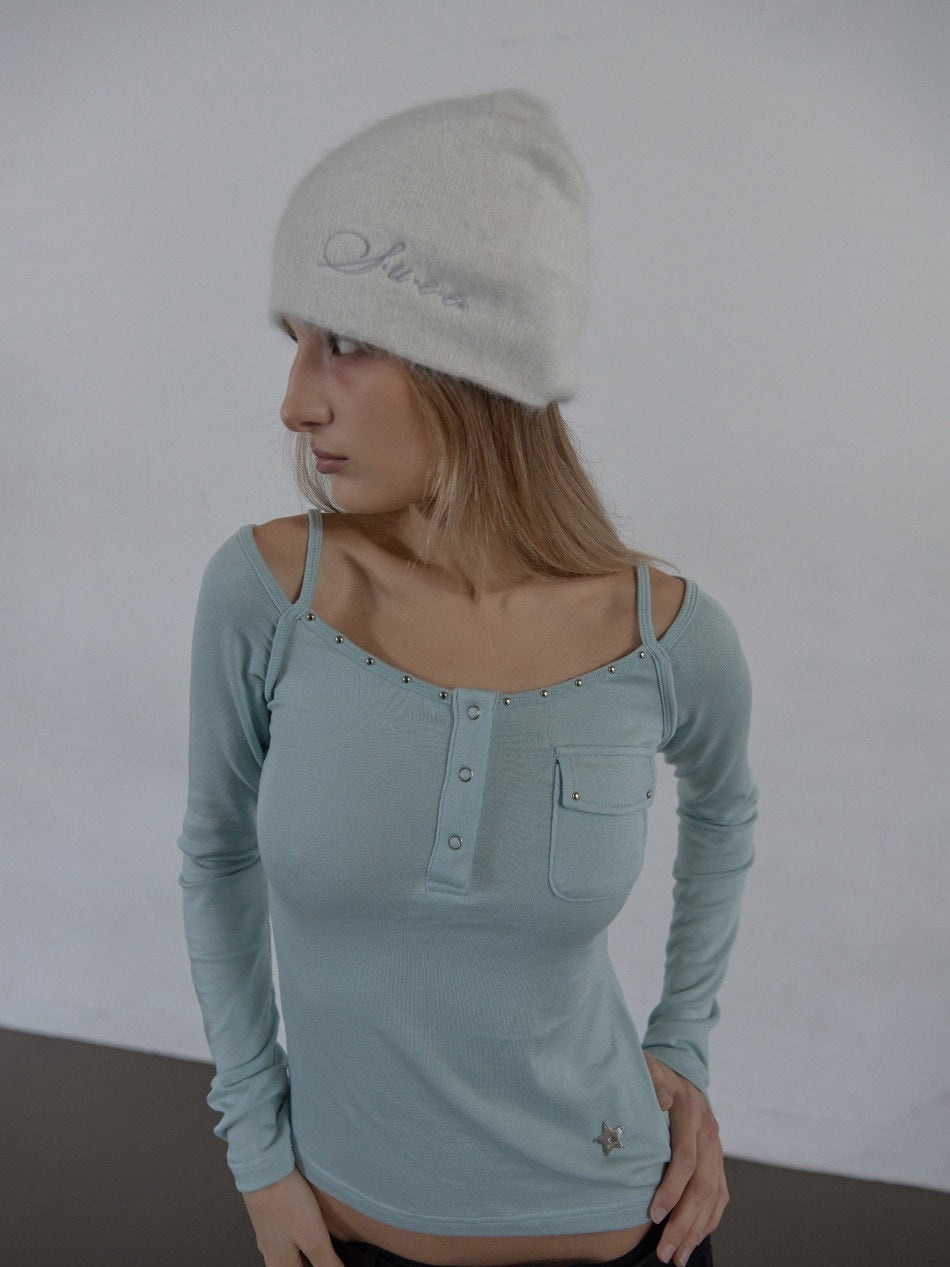 【SETUP‐EXE】ANGORA LOGO BEANIE / 【セットアップエグゼ】アンゴラロゴビーニー