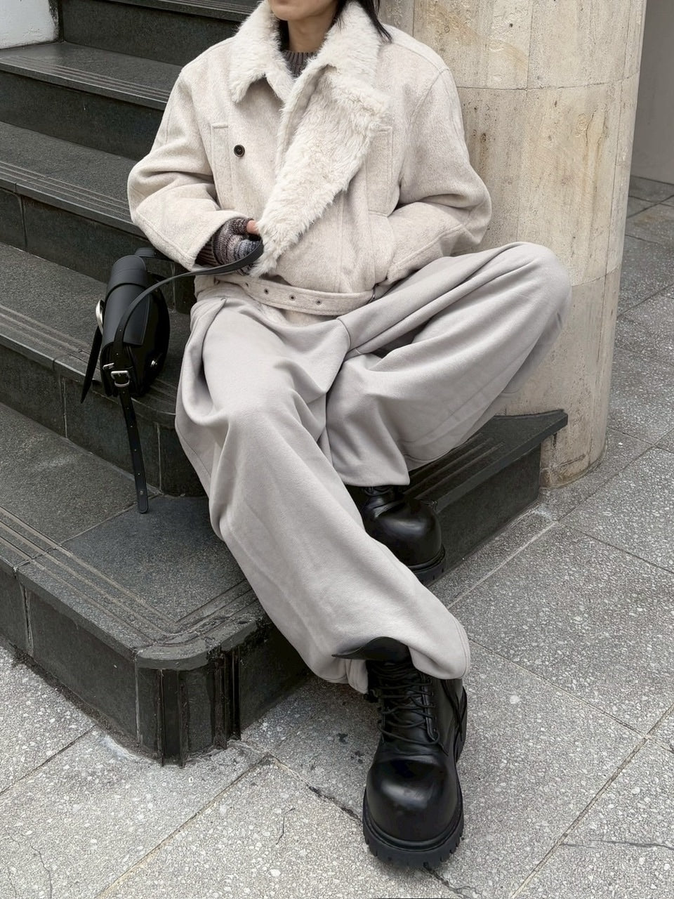 受注制【nmtc +】double rider mouton jacket / 【エヌエムティーシー