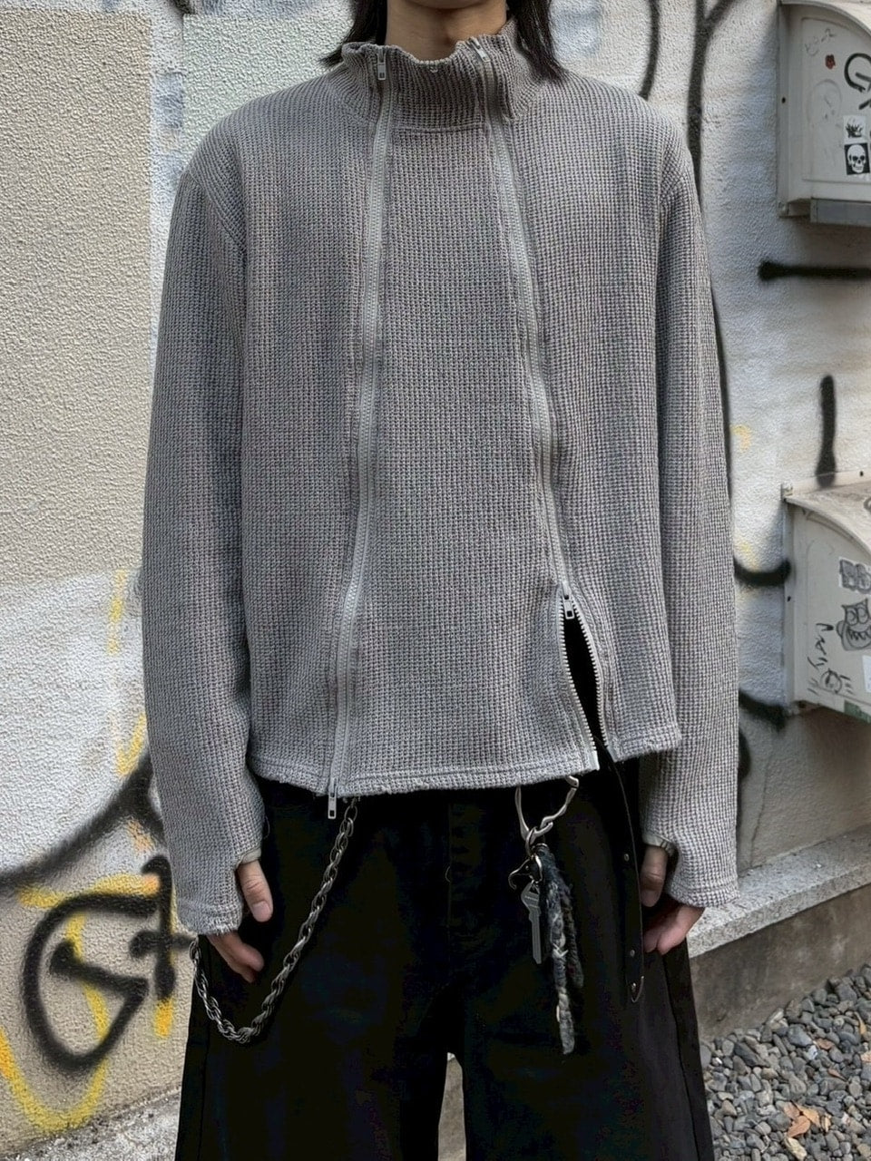 受注制【youll】vertical twin-zip top (2color)