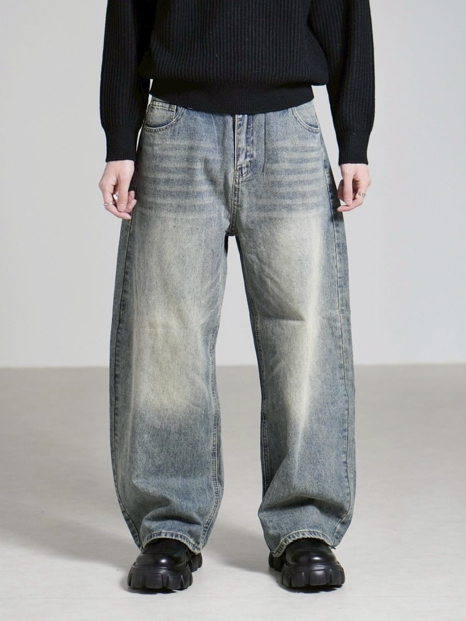 受注制【Chikashitsu +】brush wide leg denim pants / 【チカシツプラス】ブラッシュワイドデニムパンツ (3color)