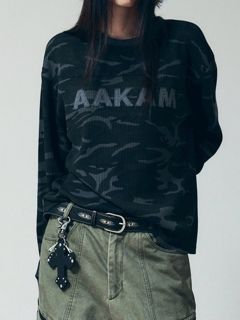 【AAKAM】Waffle Camouflage Long Sleeve