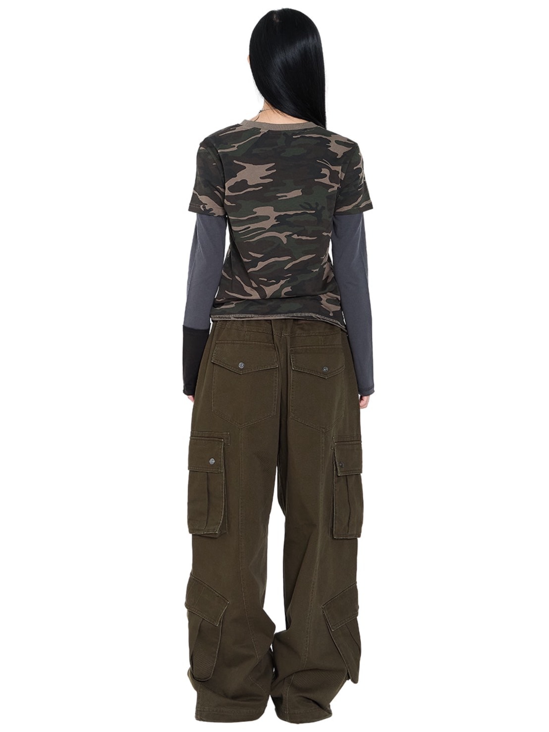 【AAKAM】Camouflage layered Long Sleeve