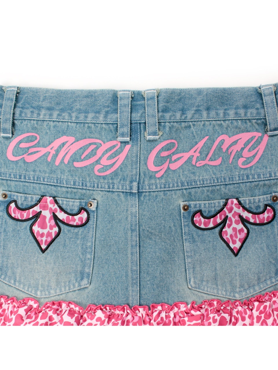 【GALFY】GALちゃんフリフリSK / 【ガルフィー】レオパードフリルデニムミニスカート