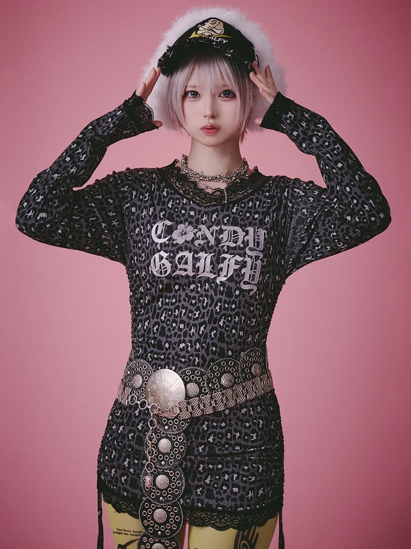 【GALFY】ギラギャル2WAYワンピ / 【ガルフィー】2wayレオパードリボンワンピース