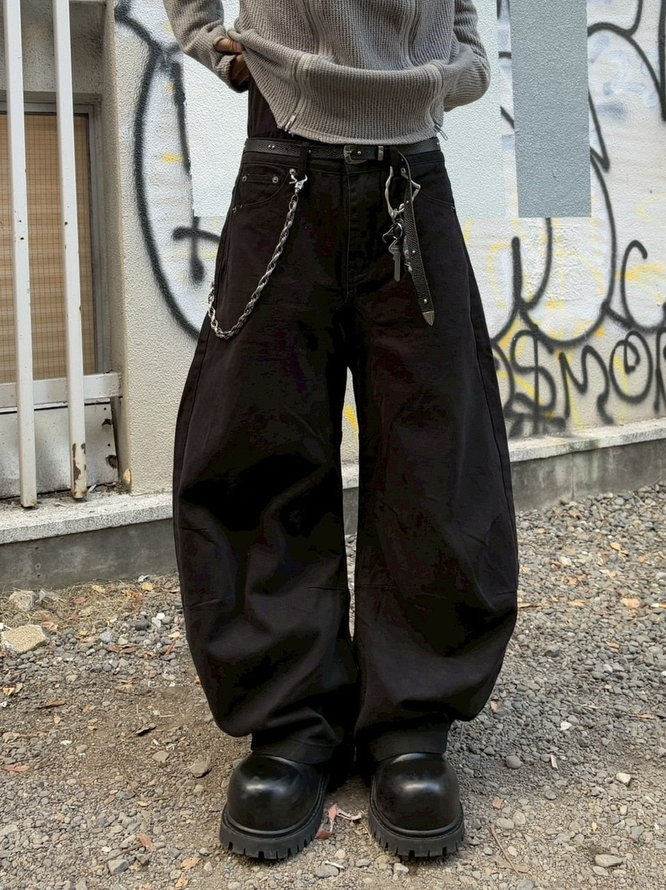 国際配送【youll】curve baggy pants (2color)