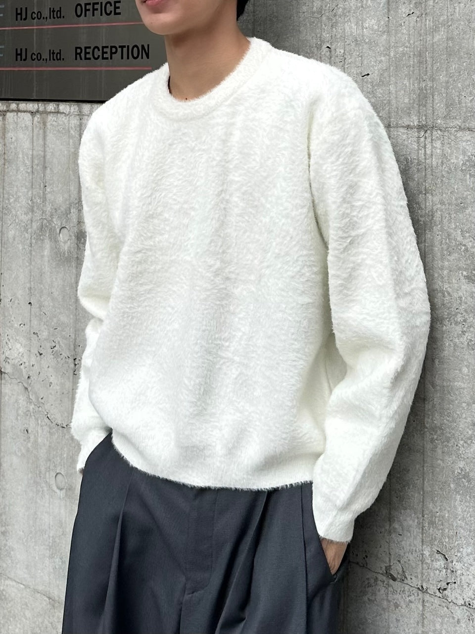 大阪店WEB限定受注制【Chikashitsu +】cropped hairy knit / 【チカシツプラス】クロップドヘアリーニット (3color)