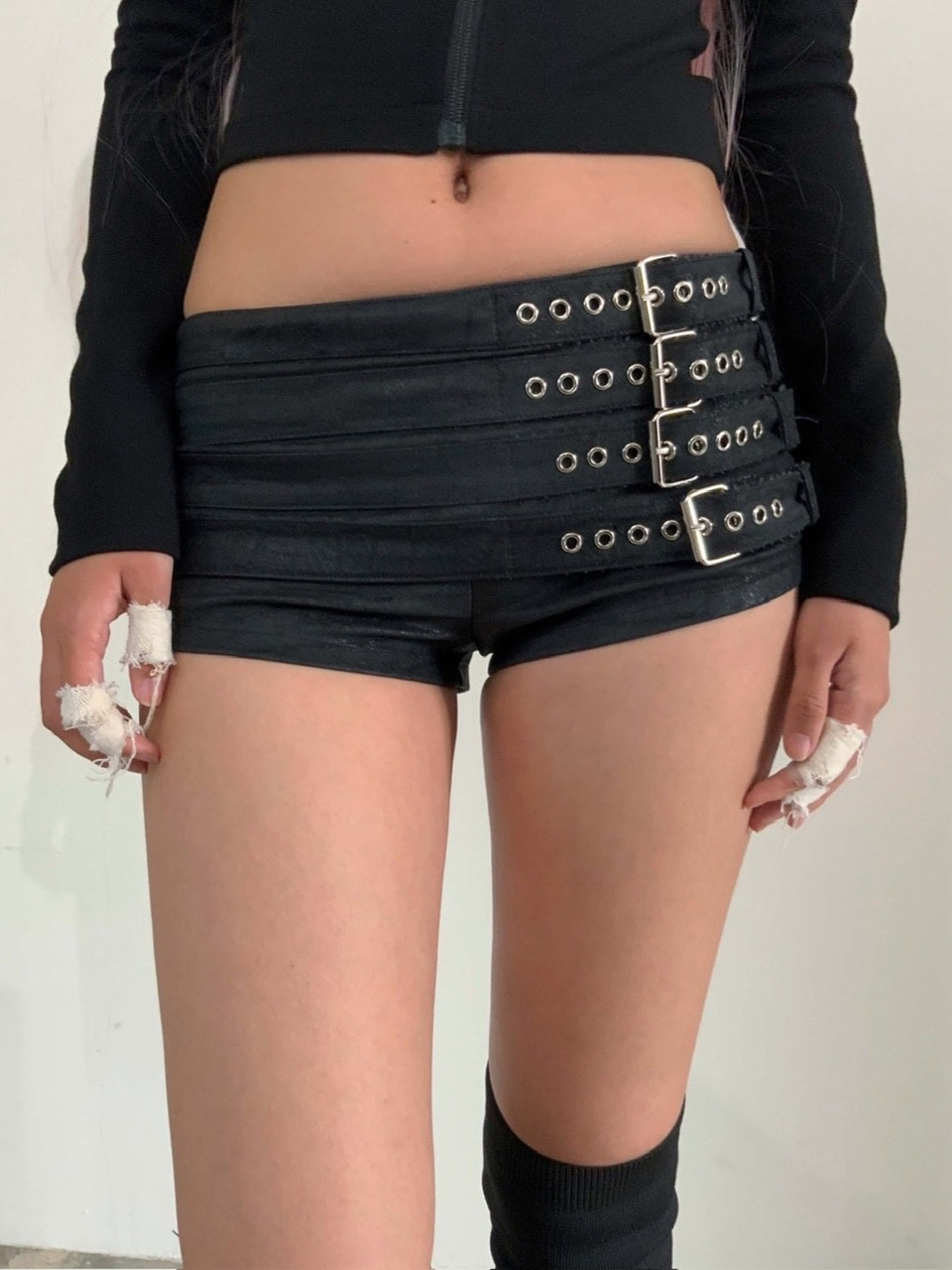 【bonnae】Belted micro shorts