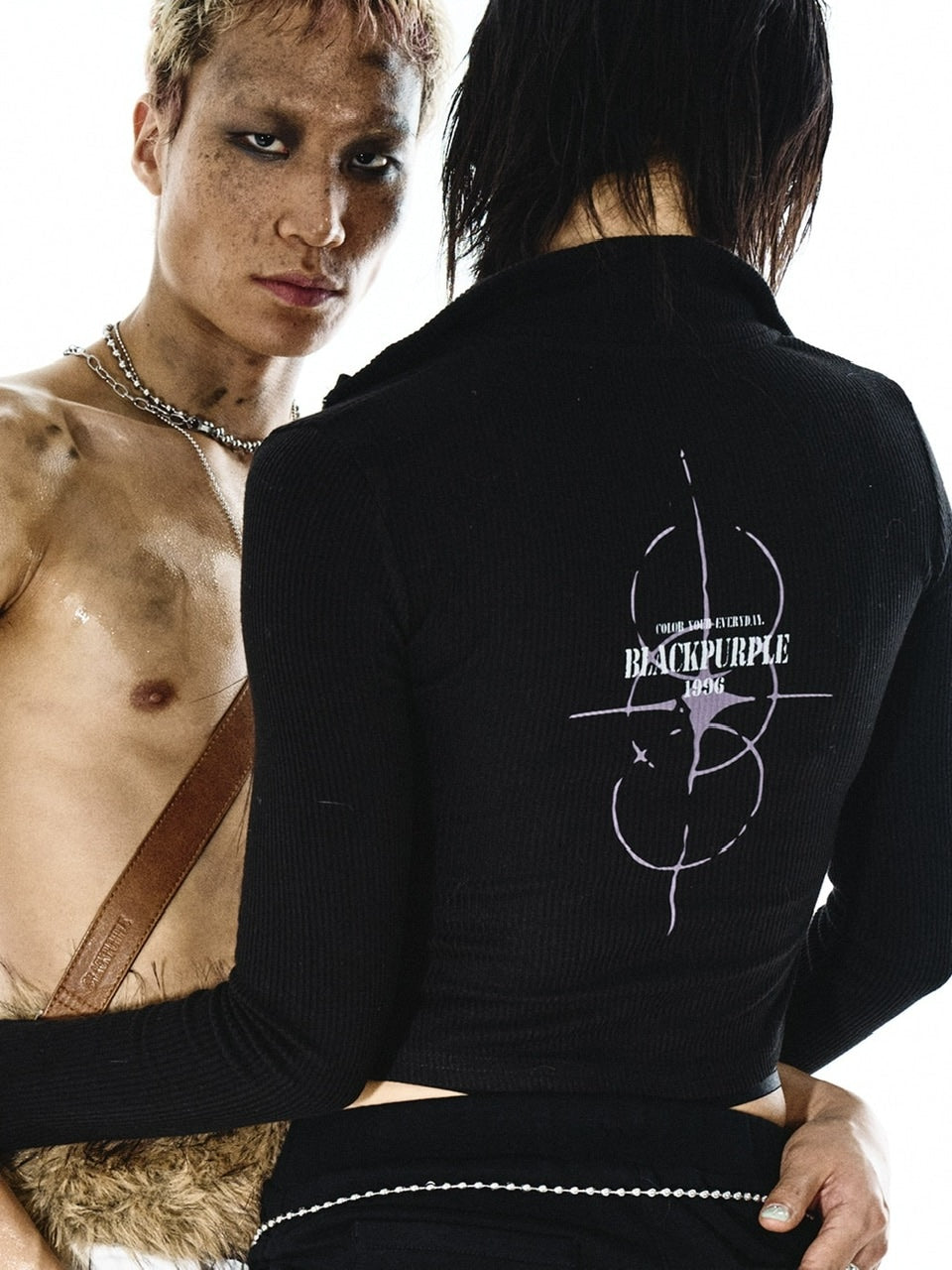 【BLACK PURPLE】Contour Skin Zip-Up