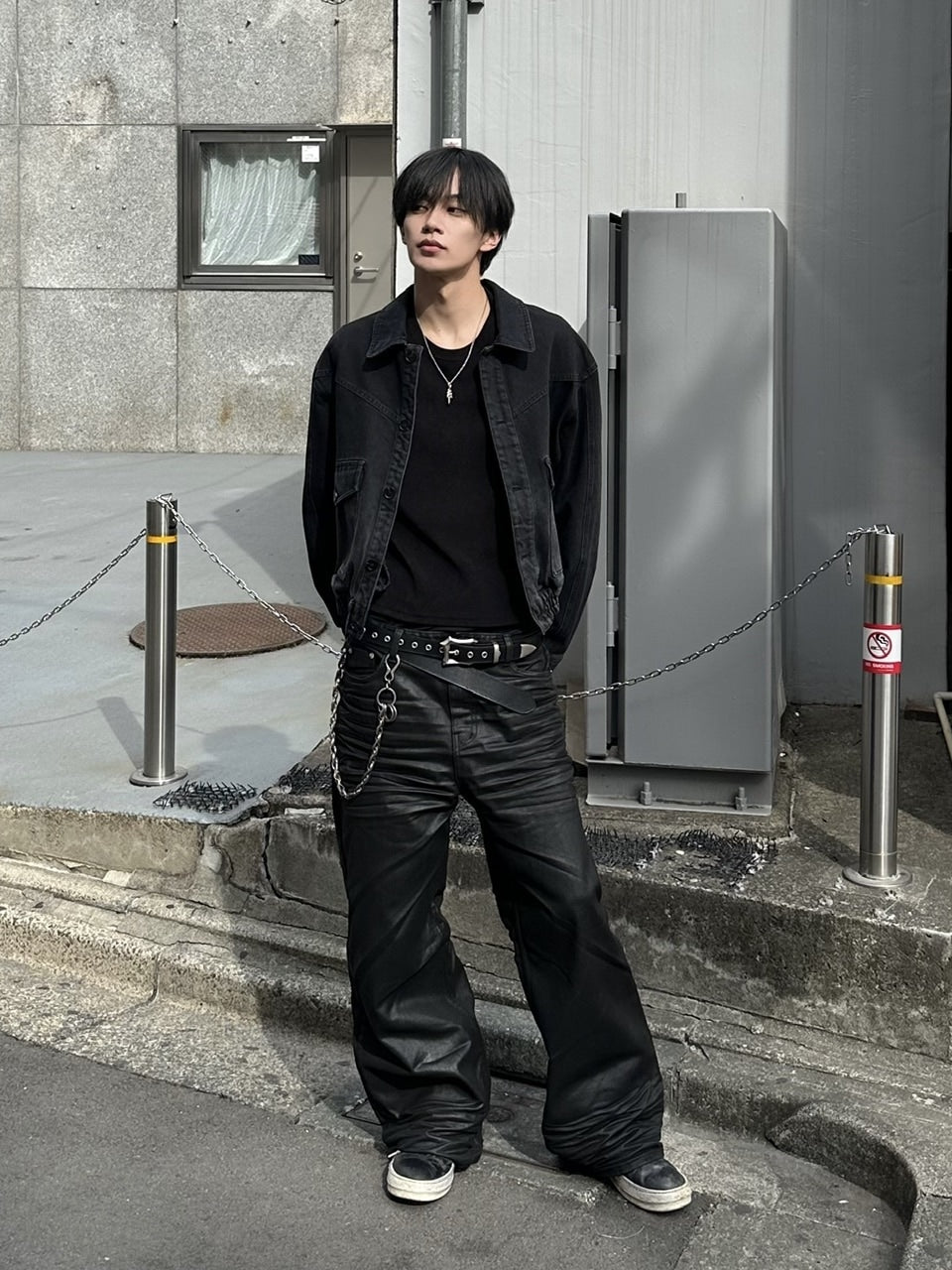 大阪店WEB限定受注制【Chikashitsu +】emboss coating denim pants / 【チカシツプラス】エンボスコーティングデニムパンツ