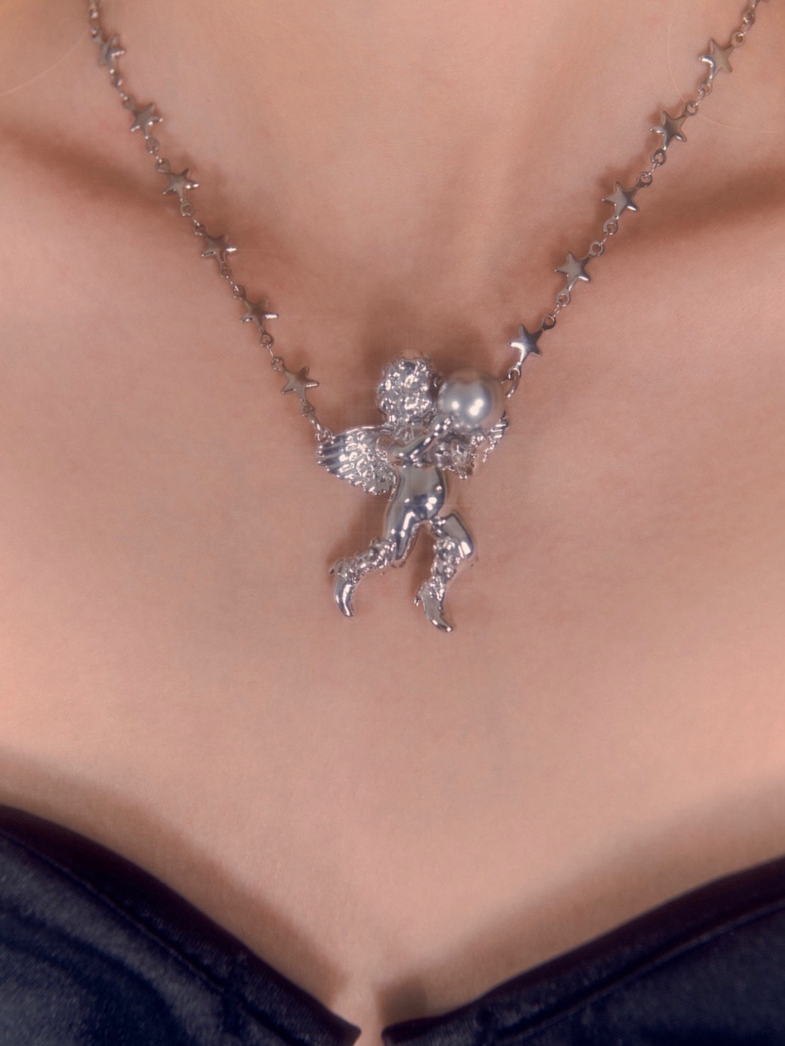 【HURJABOYACC】ANGEL WITH CHAIN CHAIN NECKLACE