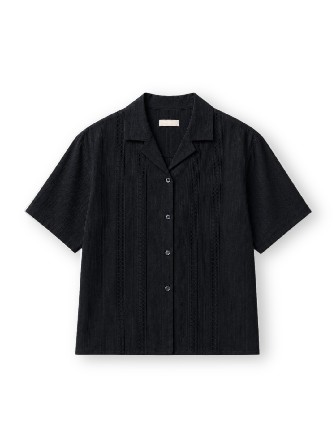 大阪店WEB限定受注制【Chikashitsu +】perforated open collar shirt (2color)