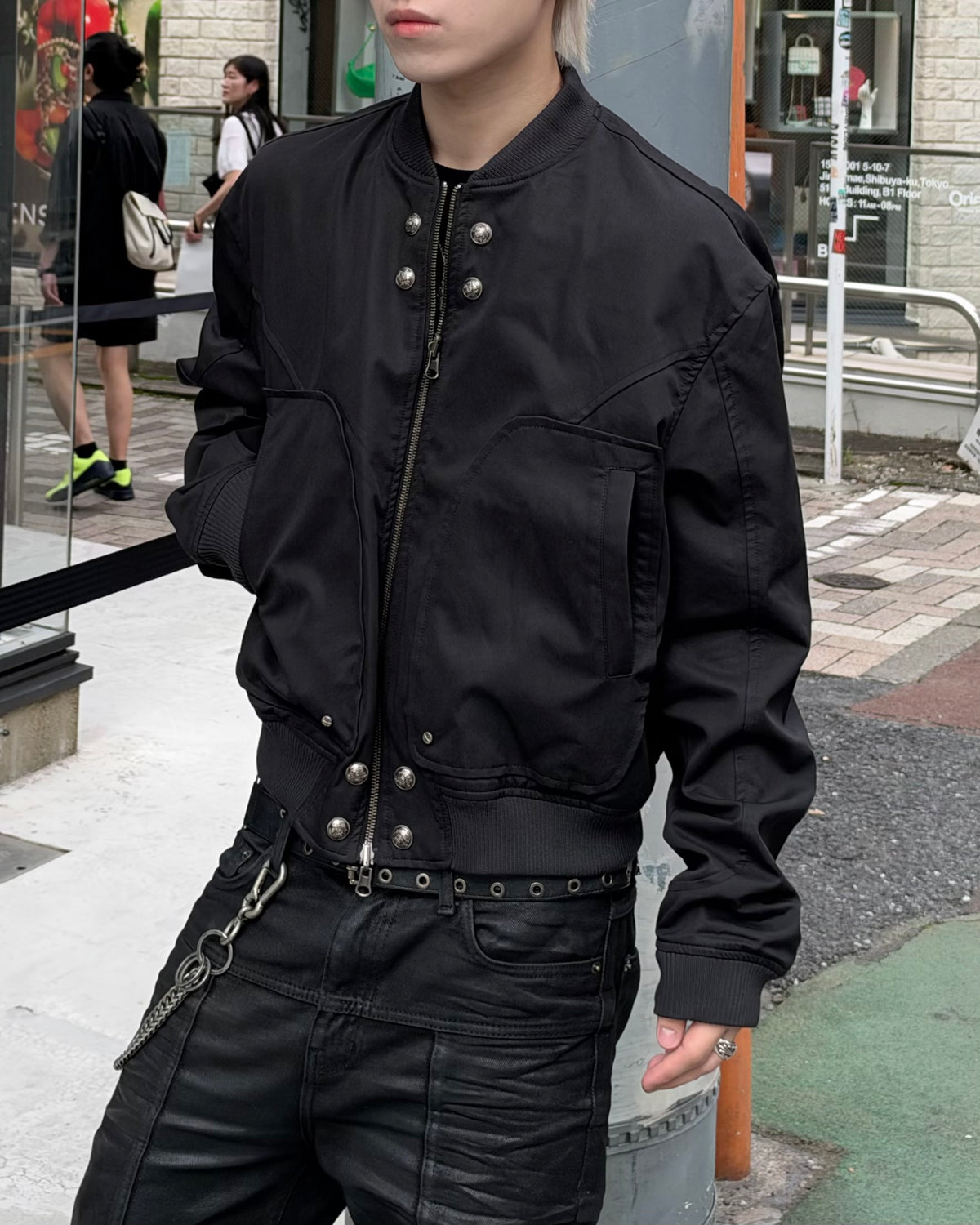 大阪店WEB限定受注制【Chikashitsu +】cropped heavy nylon MA-1 (2color)