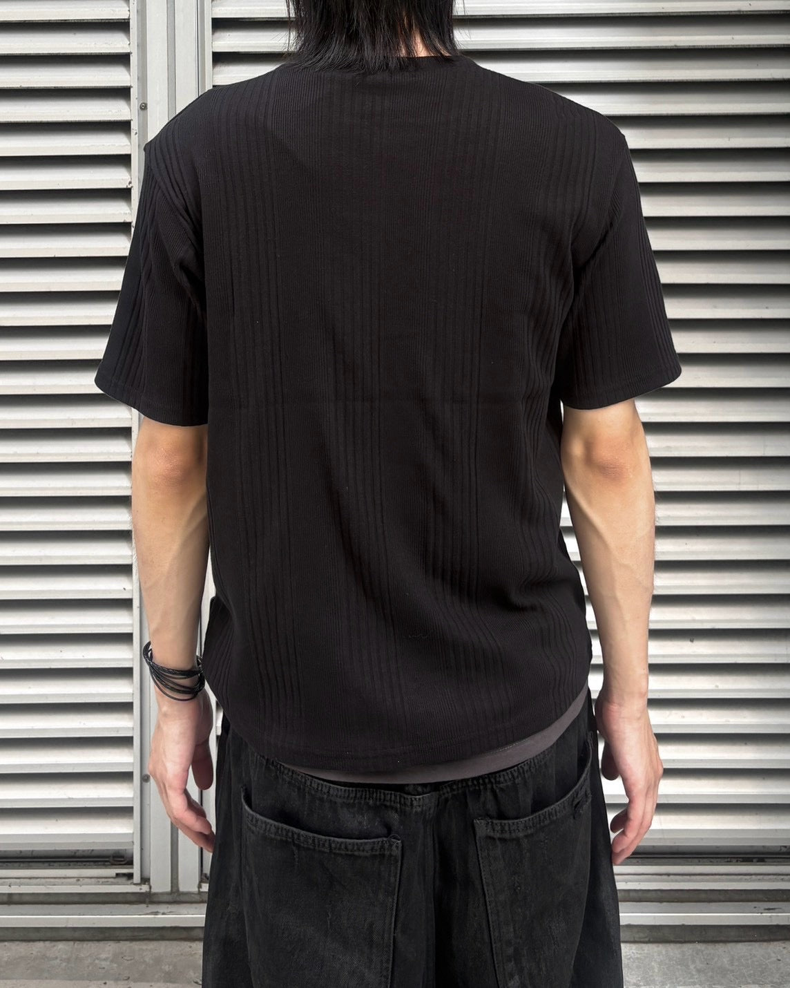受注制【nmtc+】Ribbed Henley Neck Tee (3color)