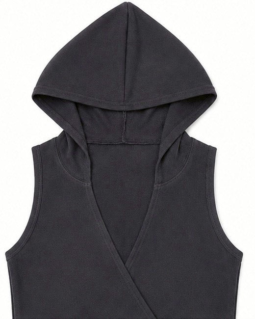 受注制【nmtc+】Hooded Wrap Sleeveless Top (2color)
