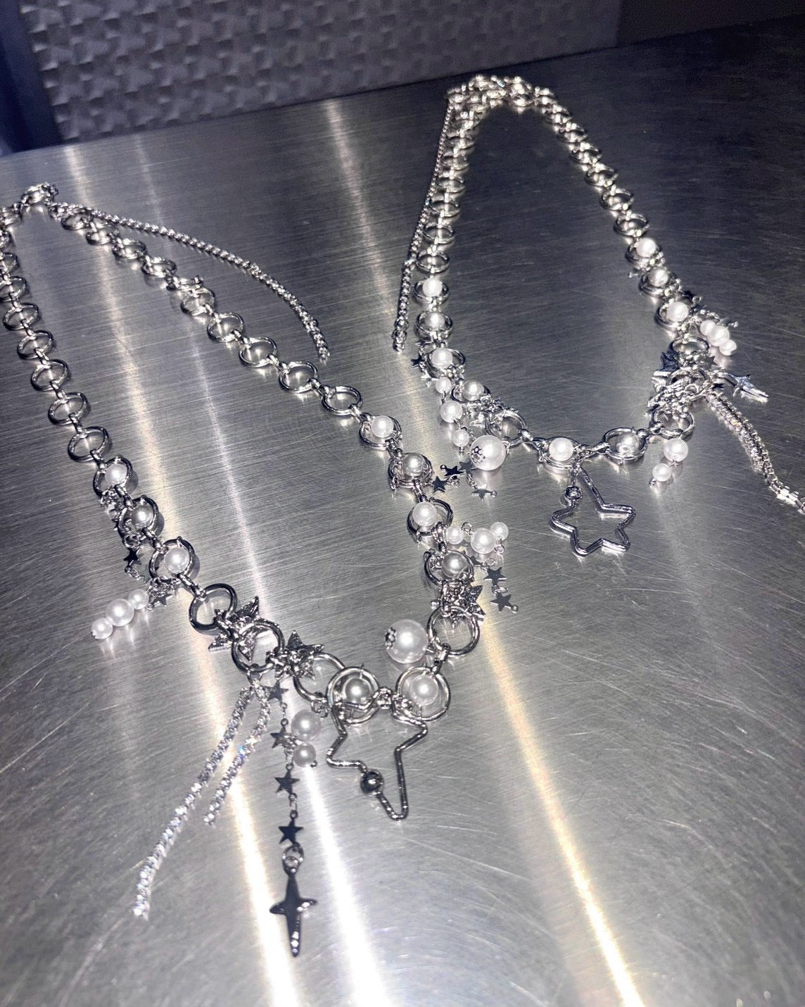 国際配送【BABY09】star pearl waist chain