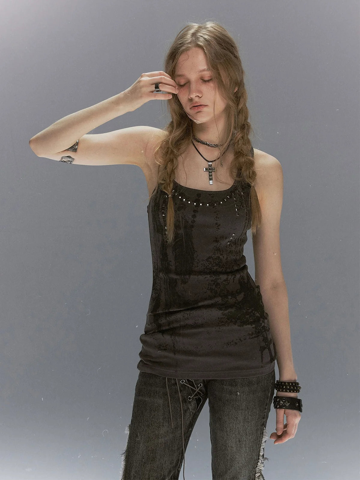 【Cest Nous】Feather rivet camisole