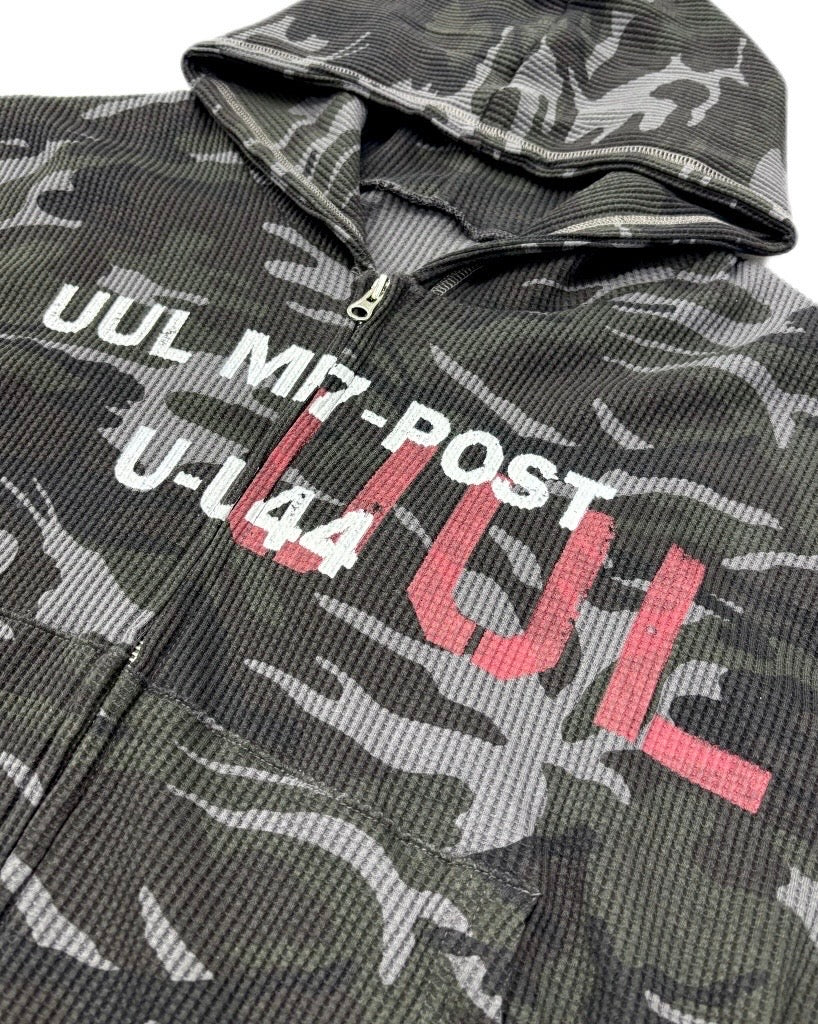受注制【Never mind the XU】MILITARY CAMO THERMAL ZIP HOODIE (2color)