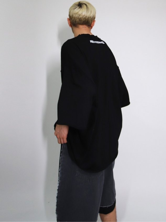 【Never mind the XU】print damage tee (2color)